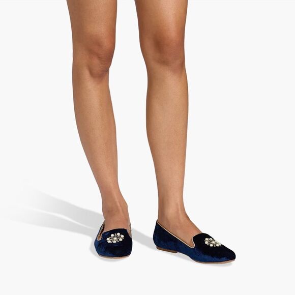 Jack Rogers blue velvet flats - Picture 1 of 10
